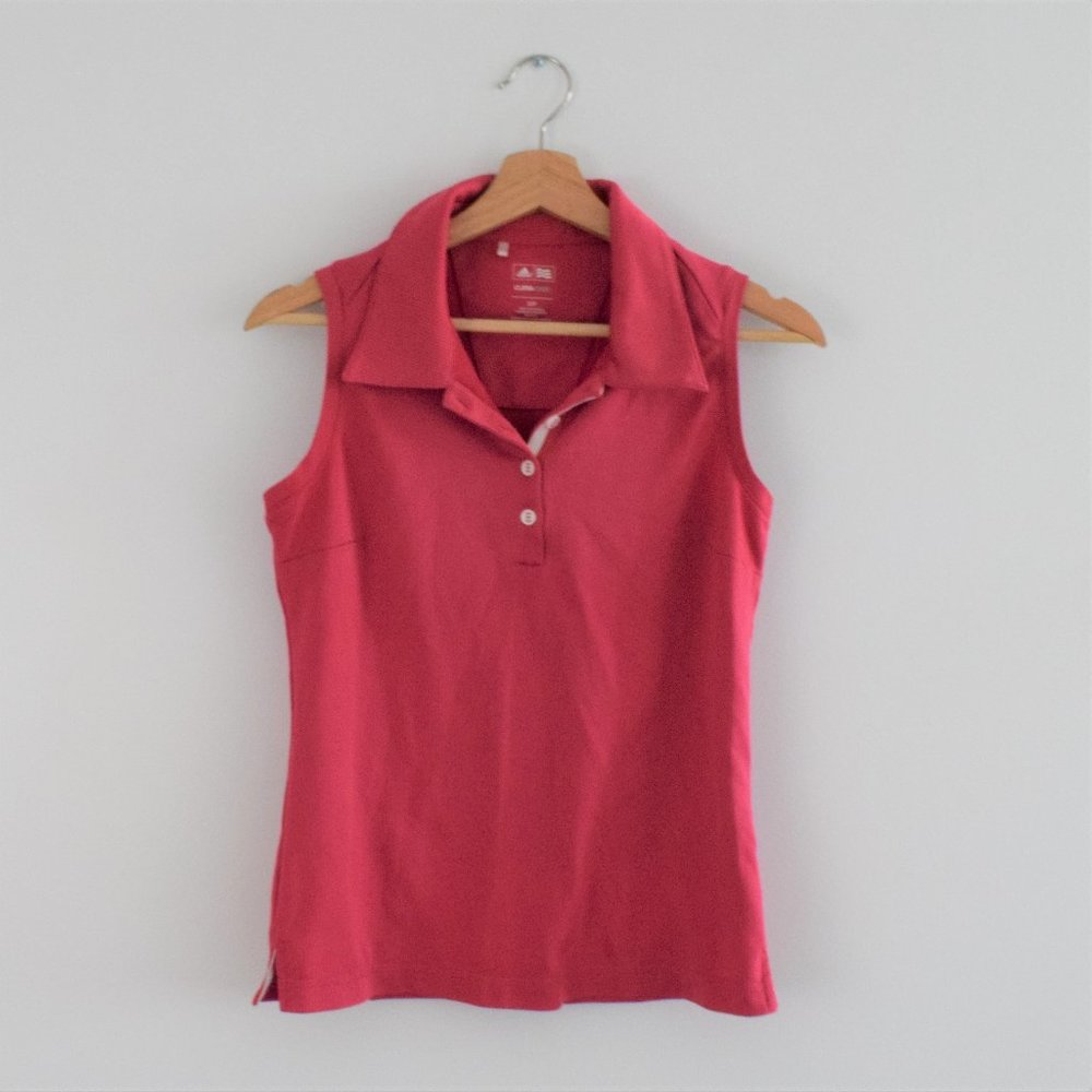 Adidas Women's Pink Golf Sleeveless Polo (Size s)